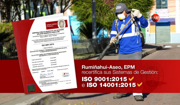 Rumiñahui-Aseo, EPM y Ecos de Rumiñahui reciben certificaciones de calidad