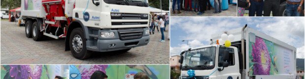 Rumiñahui Aseo presentó su nuevo camión de recolección de basura a la comunidad